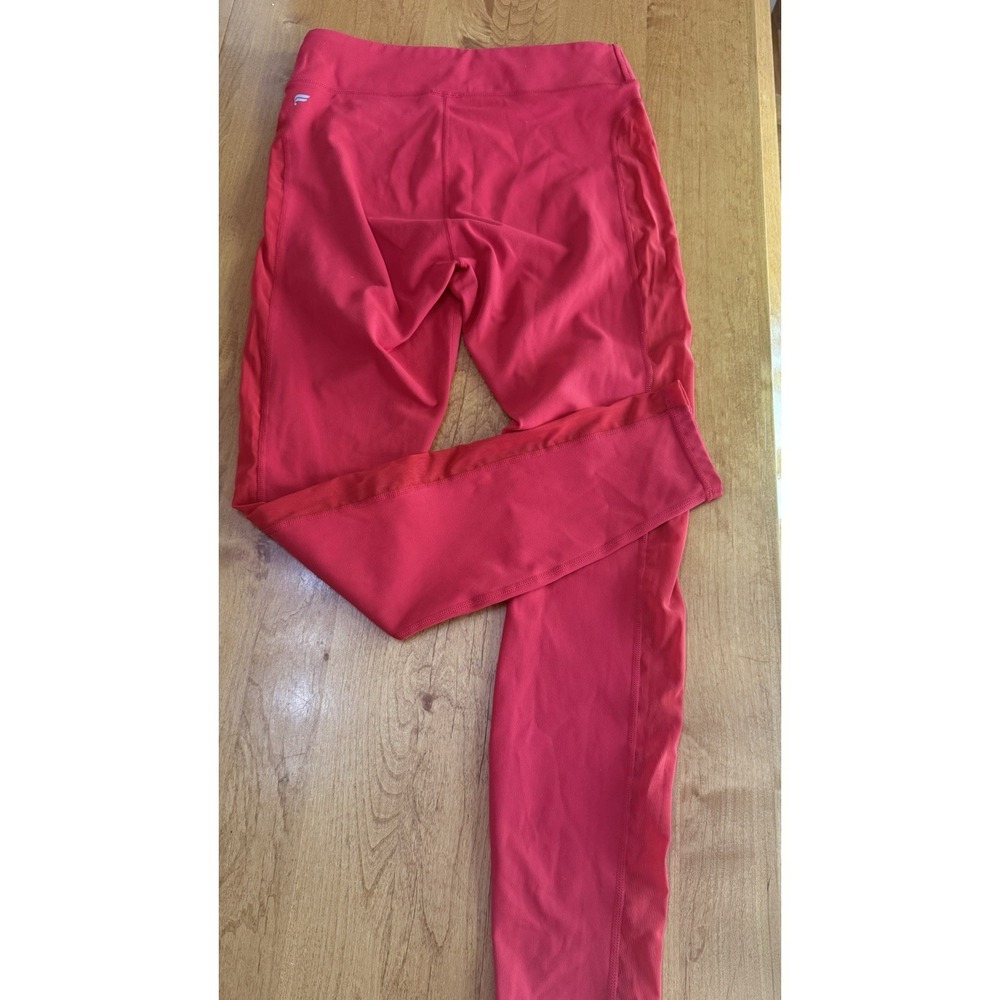 Fabletics PureLuxe High Rise Red Ankle Leggings Women's XS Stretch Elastic Waist